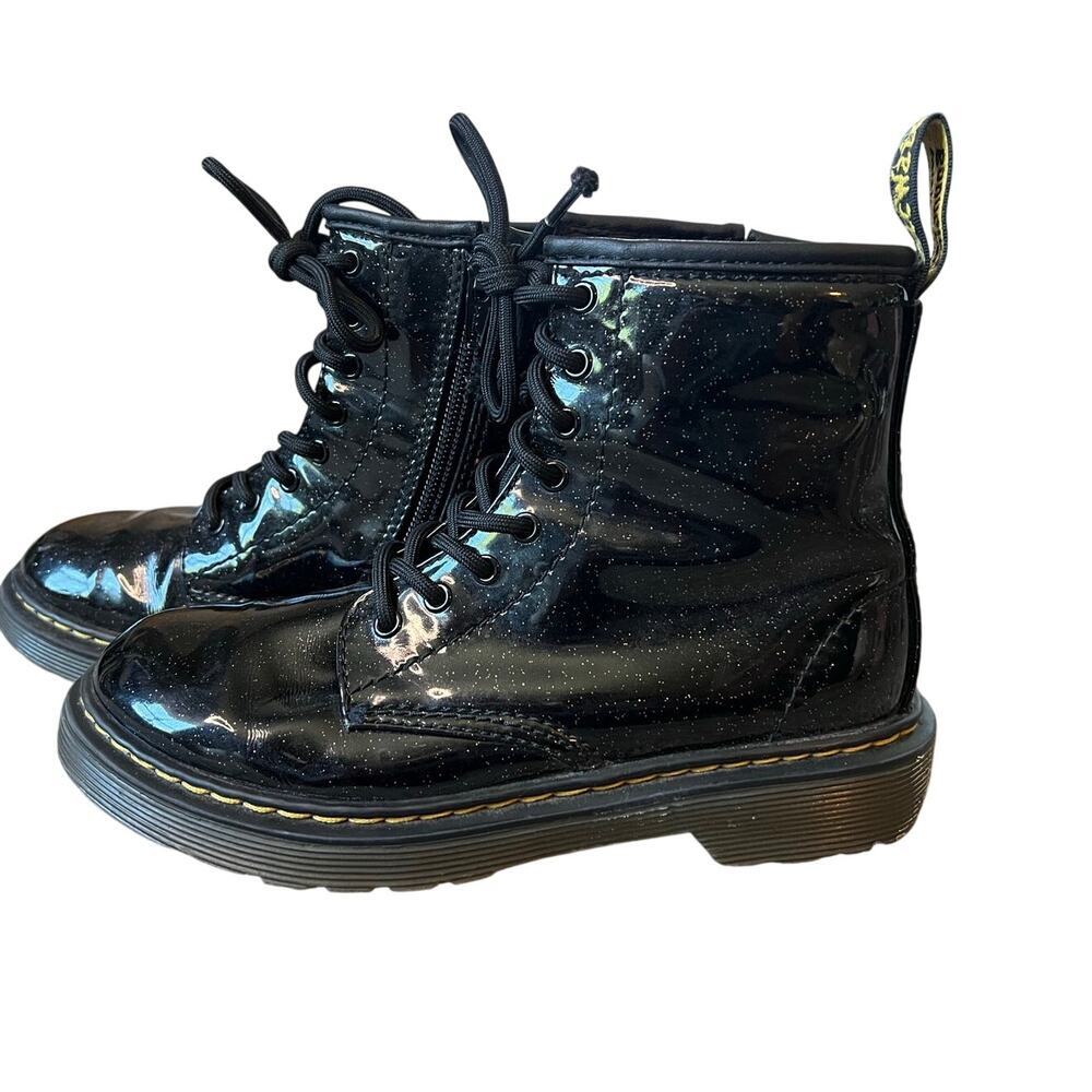 Youth Dr. Martens Junior 1460 Glitter Lace Up Boot, Size 2, Black Cosmic Glitter